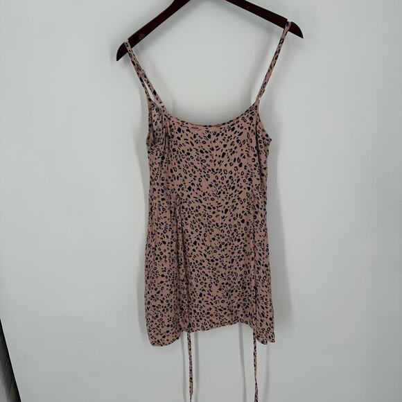 Reformation Vivette Pink Black Leopard Mini Slip Dress Size Small Party - Picture 12 of 14